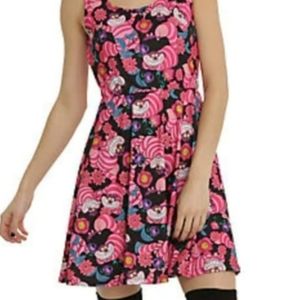 Hot Topic Disney Alice in wonderland Cheshire cat print dress new with tag